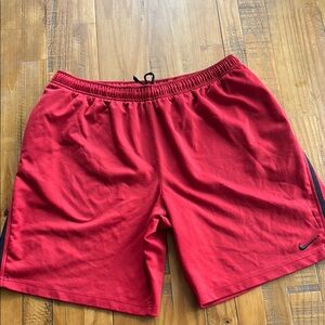 Nike Red and Black Athletic Shorts for Men